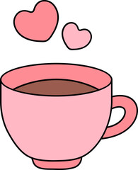 a pink cup of hot chocolate