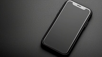 Black smartphone on dark background