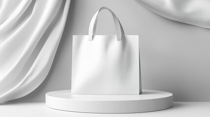 Blank white tote bag mockup