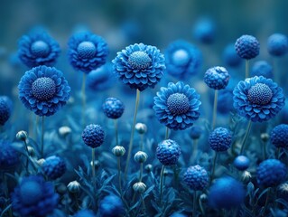 Blue flowers closeup