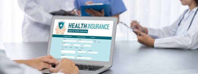 Health insurance web site brisk registration system for easy form filling