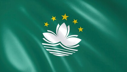 Macau Flag Waving.