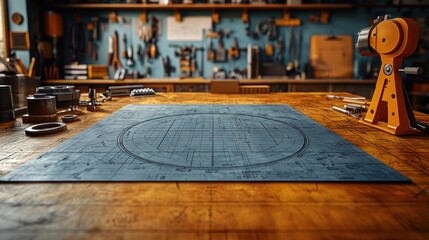 Blueprint on workbench