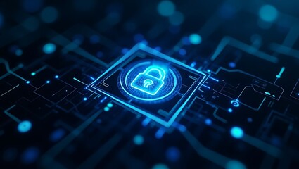 Fototapeta premium High quality Professional Cyber security data protection digital lock stock image