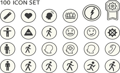 black and white icons set