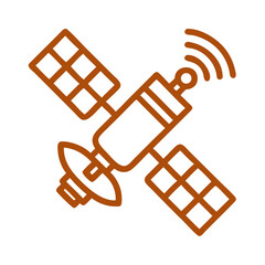Space Satellite Icon &ndash; Clean Flat Graphic for Satellite Navigation Logos

