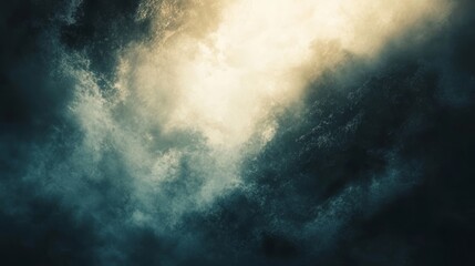 Obraz premium Dramatic Atmospheric Landscape with Dark Depths and Ethereal Radiance