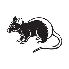 Obraz premium brown rat vector silhouette