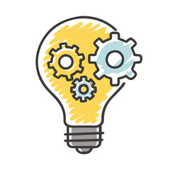 gear on light bulb icon, gear on light bulb vector illustration-simple illustration of gear on light bulb, perfect for gear on light bulb logos and icons