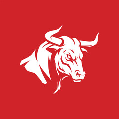 Powerful Bull Head Vector Illustration Fierce, Majestic, and Symbolic Stock Image