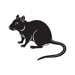 Obraz premium brown rat vector silhouette