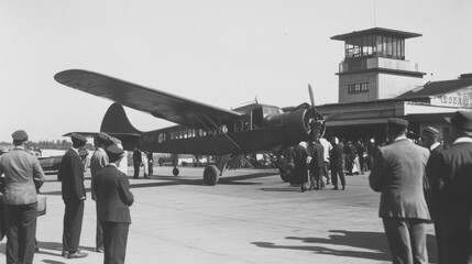 Vintage Airplane at a Historic Airport
