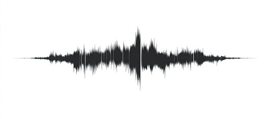 Abstract sound wave, audio waveform on white background.