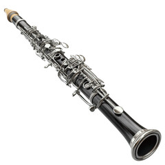 Obraz premium Elegant Black and Silver Alto Clarinet Musical