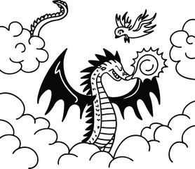 vector illustration of a dragon