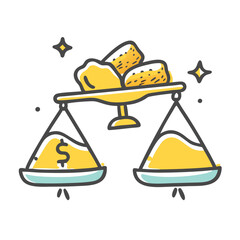 gold scales icon, gold scales vector illustration-simple illustration of gold scales, perfect for gold scales logos and icons