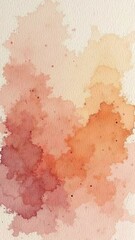Fototapeta premium Abstract watercolor painting with warm tones and organic patterns on textured paper