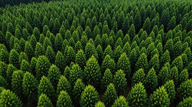 Dense Green Forest With Abundant Trees