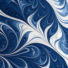 Navy blue and white marble swirl abstract pattern, fluid motion texture, elegant modern design
