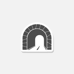 Tunnel road icon sticker isolated on gray background