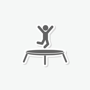 Trampoline Icon sticker isolated on gray background