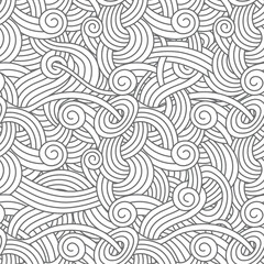 Continuous dynamic texture with organic flowing curves in black and white