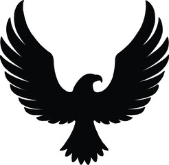 Obraz premium eagle,black eagle,silhouette,bird of prey,winged creature,flying,majestic,powerful,symbol,icon,minimalist,vector graphic 
