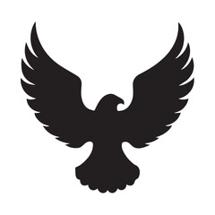 Obraz premium eagle,black eagle,silhouette,bird of prey,winged creature,flying,majestic,powerful,symbol,icon,minimalist,vector graphic 