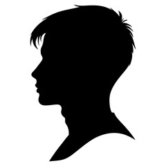 side profile collection of teenage boys showing diverse haircuts and facial features detailed vector silhouettes for youth branding animation projects and storytelling