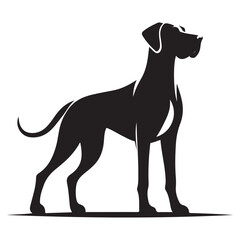 Elegant great dane dog silhouette vector art illustration design