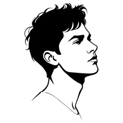 set of teenage boy side profile silhouettes with different haircuts and moods diverse youthful characters vector perfect for gaming and illustration projects