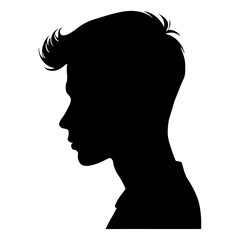 nine teenage boy side face vectors showing variety in hairstyles and facial expressions youth character design silhouette set for storytelling and animation