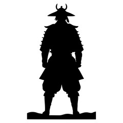 Fototapeta premium noble samurai silhouette standing tall, clean vector silhouette graphic for vinyl cutting and apparel design.