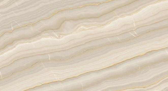 Natural Cream Onyx Stone Texture with Wavy Veins - Seamless Luxury Surface Background