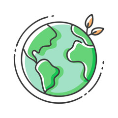 green earth planet concept icon, green earth planet concept vector illustration-simple illustration of green earth planet concept, perfect for green earth planet concept logos and icons
