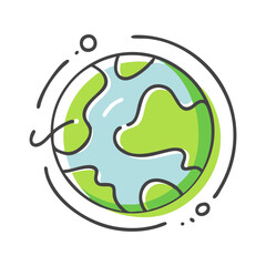 green earth planet concept icon, green earth planet concept vector illustration-simple illustration of green earth planet concept, perfect for green earth planet concept logos and icons