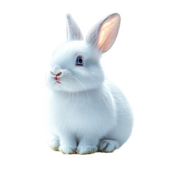 Obraz premium White rabbit cute bunny pet animal adorable easter rabbit isolated photo on transparent background