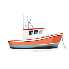 Naklejka premium Professional flat vector illustration of a boat isolated on white background for design projects