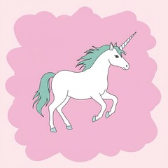 Obraz premium Pastel Unicorn's Grace