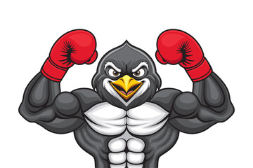 penguin boxing vector illustration design