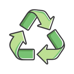 Obraz premium green recycle icon, green recycle vector illustration-simple illustration of green recycle, perfect for green recycle logos and icons