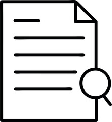 Outline document with magnifying glass icon 