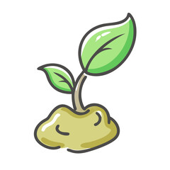 green sprout icon, green sprout vector illustration-simple illustration of green sprout, perfect for green sprout logos and icons