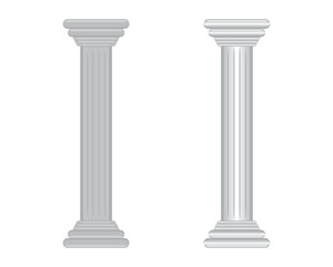 vector design of two columns or supporting pillars of ancient buildings that resemble columns in Roman buildings