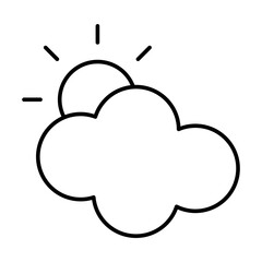 Sun and Cloud Weather with Time Indicator Icon Vector
