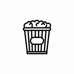 popcorn box icon sign vector