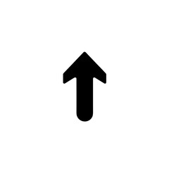 Minimalist upward arrow icon on a white background