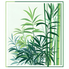Fototapeta premium Detailed flat vector illustration of climber plants creeping to bamboo in a professional way