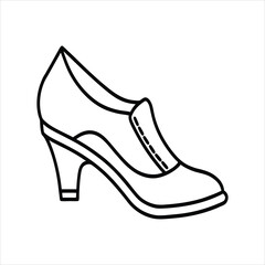 Women's Shoes Icon Vector Line Art Illustration
