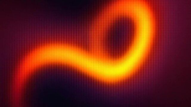 Red and purple background. Design. A bright fire on a black background oscillates and stretches upward in abstraction.